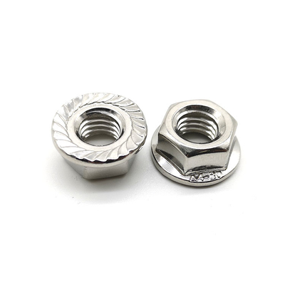 DIN 6923 Stainless Steel Hex Nuts A4 80 M4 M8 Serrated Hex Flange Nuts