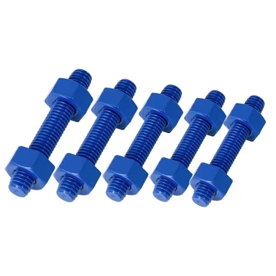 Alloy Steel  Blue Stud Threaded Rod Bolts with Nut and Washers PTFE