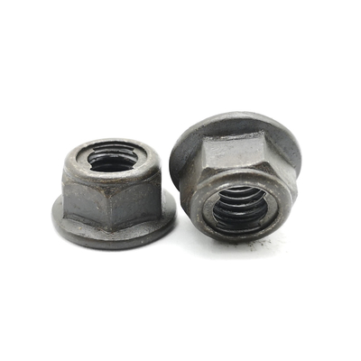 DIN 6927 Self Locking Flange Nut Medium Strength Steel Black Oxide