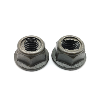 DIN 6927 Self Locking Flange Nut Medium Strength Steel Black Oxide